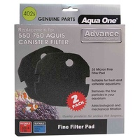 Aqua One Black Sponge Pad 402s 35ppi - 2 Pack - Aquis 550/750 #25402s